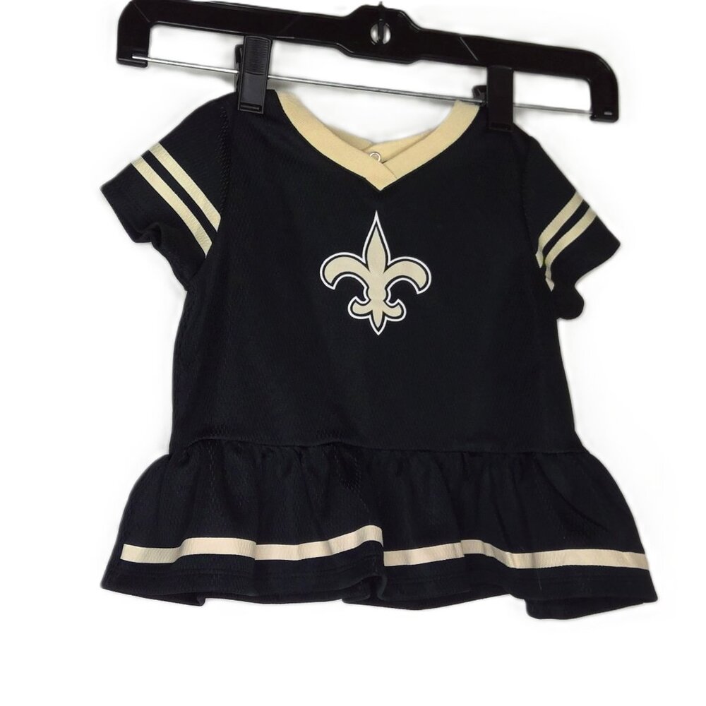 New Orleans Saints Top Fleur-de-lis Peplum Football Baby Short Sleeve 6-12 Mo